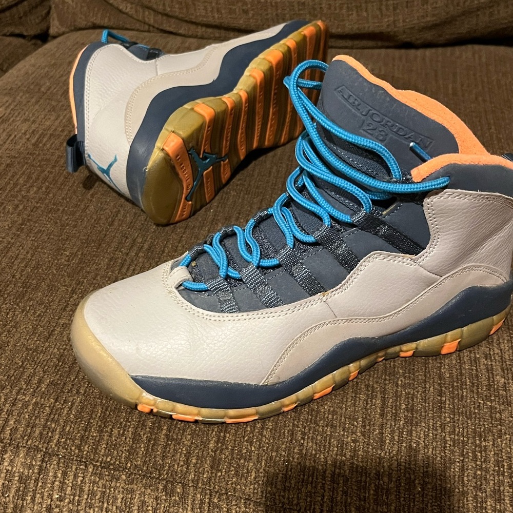 Kids Athletic Shoes - Blue and Orange
